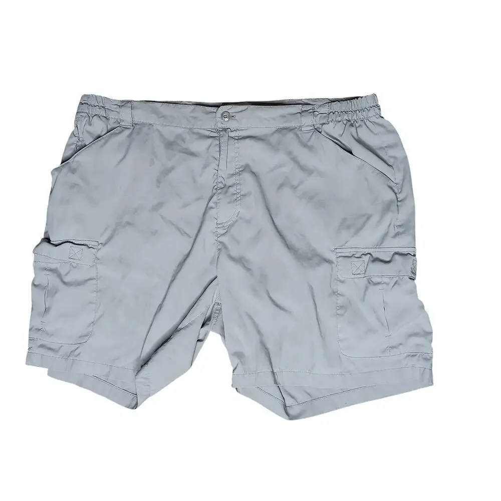 L.L.Bean Men’s Cargo Hiking Shorts XL Regular Gray Nylon Elastic Waist Pockets